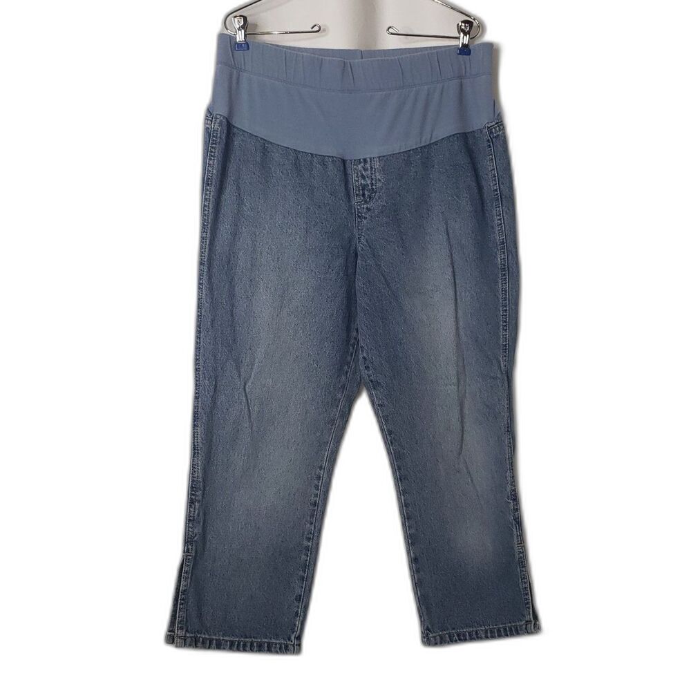 MOTHERHOOD Maternity Cropped Denim Jeans Size Large